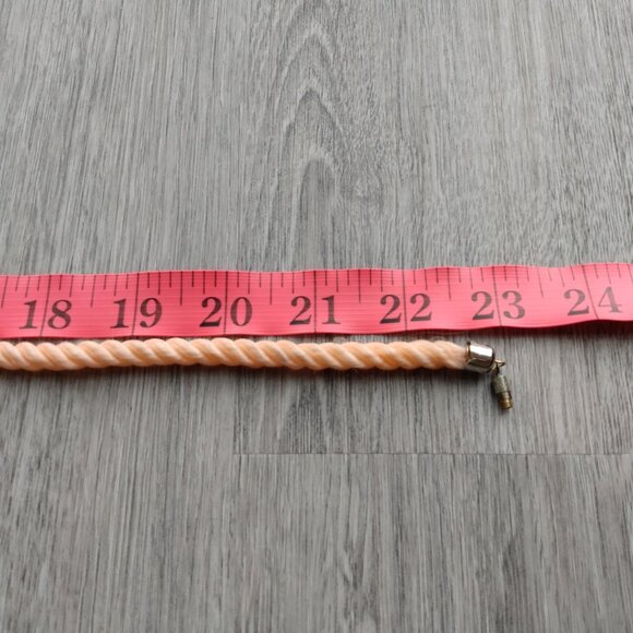 Vintage Cloisonne Rope Necklace Peach Orchid Floral Flower Butterfly Taiwan - Picture 8 of 11